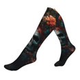Compression Socks for Women Men Butterfly Flower Skull Knee High