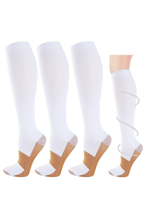 Compression Socks for Women & Men Circulation (3 Pairs) 15-20 mmHg is Best Support for Athletic Running Cycling
