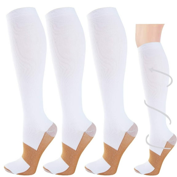 Compression Socks for Women & Men Circulation (3 Pairs) 15-20 mmHg is Best Support for Athletic Running Cycling