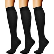 Compression Socks for Women & Men 3 Pairs 15-20 mmHg Knee High Best Support for Athletic Running Cycling
