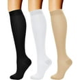 thumbnail image 1 of Compression Socks for Women & Men Knee High (3 Pairs) 15-20 mmHg is Best Support for Athletic Running Cycling, 1 of 7