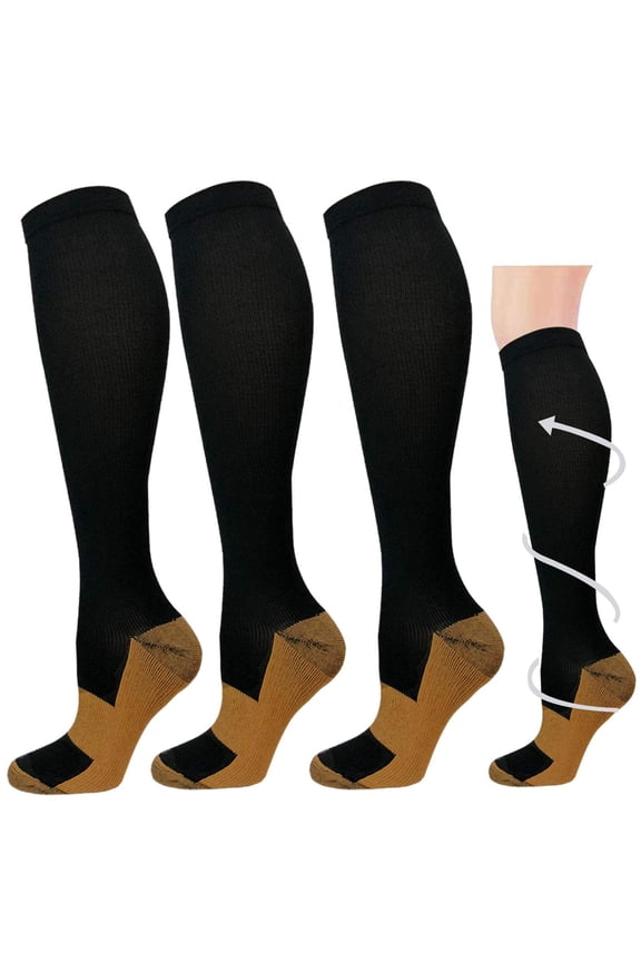 Compression Socks for Women & Men Circulation (3 Pairs) 15-20 mmHg is Best Support for Athletic Running Cycling