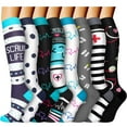 thumbnail image 1 of Compression Socks for Women & Men Circulation (8 Pairs) 15-20 mmHg is Best Support for Athletic Running,Hiking, 1 of 7