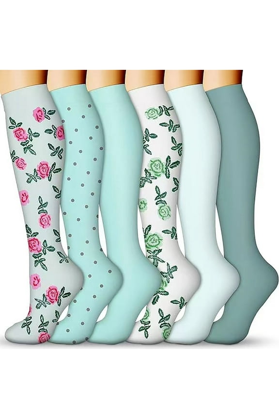 Compression Socks for Women & Men Circulation-Support Knee High Socks Yoga Leg Socks Running Sports Protective Muscle Socks Fitness Exercise