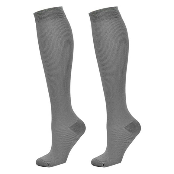 Compression Socks for Women & Men Circulation Support for Athletic Running Cycling (Grey L)