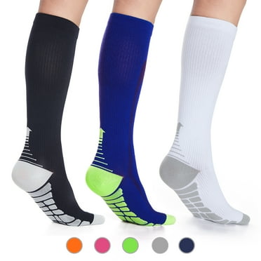 Compression Socks for Women Men Sport Athletic Running Ankle Knee High Calf Comfort Socks 15-25mmHg 3Pairs