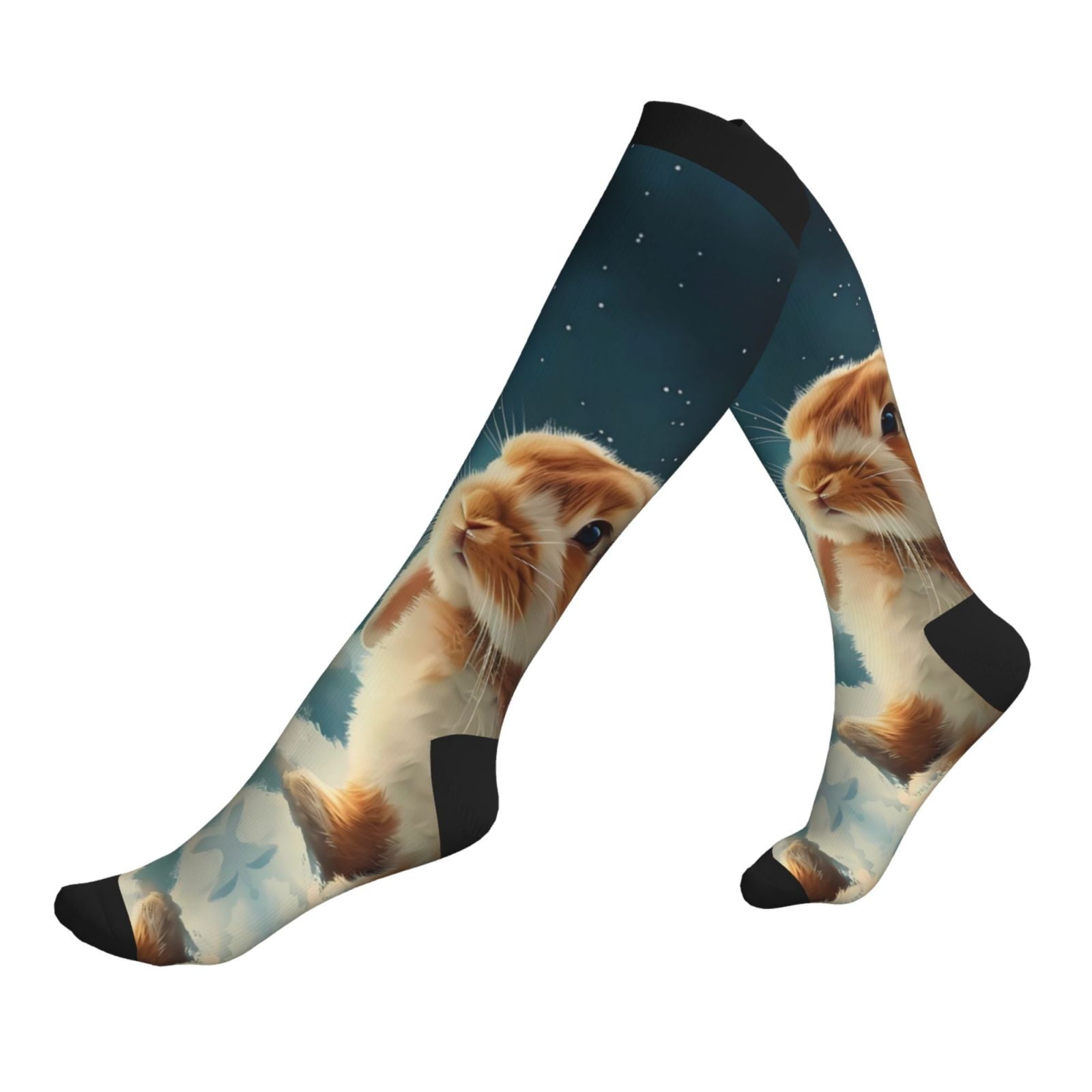 Compression Socks for Women & Men, Starry Sky Cloud Cute Rabbit 15 ...