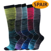 Compression Socks for Women Men Support Socks Knee High Wide Calf Socks 20-30mmhg L-XL