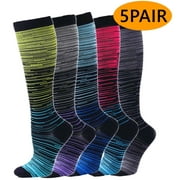 KABUER Compression Socks for Women Men Support Socks Knee High Wide Calf Socks 20-30mmhg L-XL