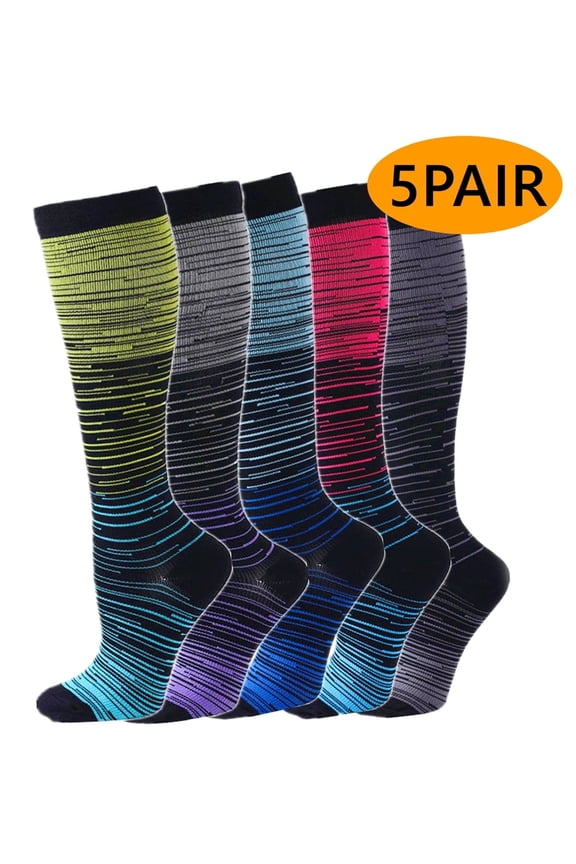 Compression Socks for Women Men Support Socks Knee High Wide Calf Socks 20-30mmhg L-XL