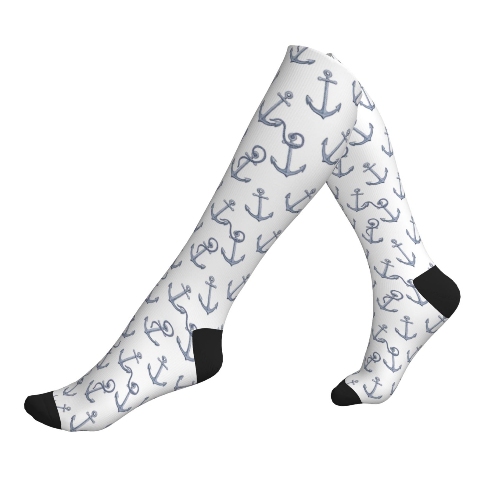 Compression Socks for Women & Men, vintage gray anchor rope 15-20mmHg ...