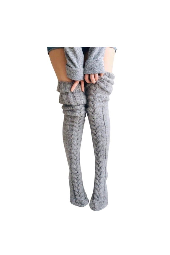 Compression Socks for Women, Women Knit Leg Stocking Thigh Long Warmers Knee Cable Boot Socks Over Extra Socks, Socks