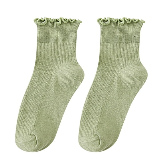 Compression Socks for Women, Womens Socks With Ruffled Hem And Low Ankle , Socks(Army Green,One Size)