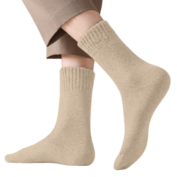 Compression Socks for Women Wool Cushioned Breathable Ankle Soft Casual Mens Socks Beige One Size