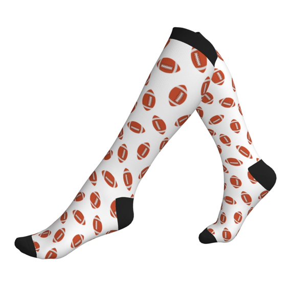 Compression Socks for Women and Men - American football white cute Compression Socks Circulation for Workout
