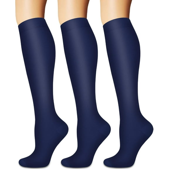 Compression Socks for Women and Men Circulation (3 Pairs) - Best for Nursing,Running,Travel Knee High Socks