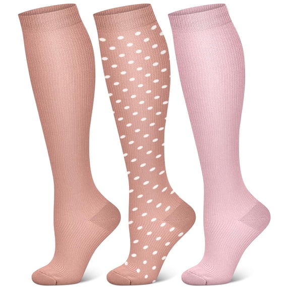 Compression Socks for Women and Men Circulation (3 Pairs) - Best for Nursing,Running,Travel Knee High Socks