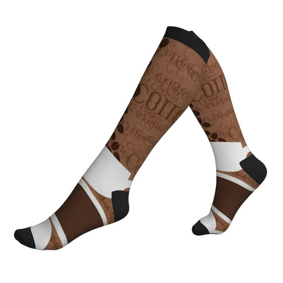 Compression Socks for Women and Men - Coffee Cafe Cup Compression Socks Circulation for Workout