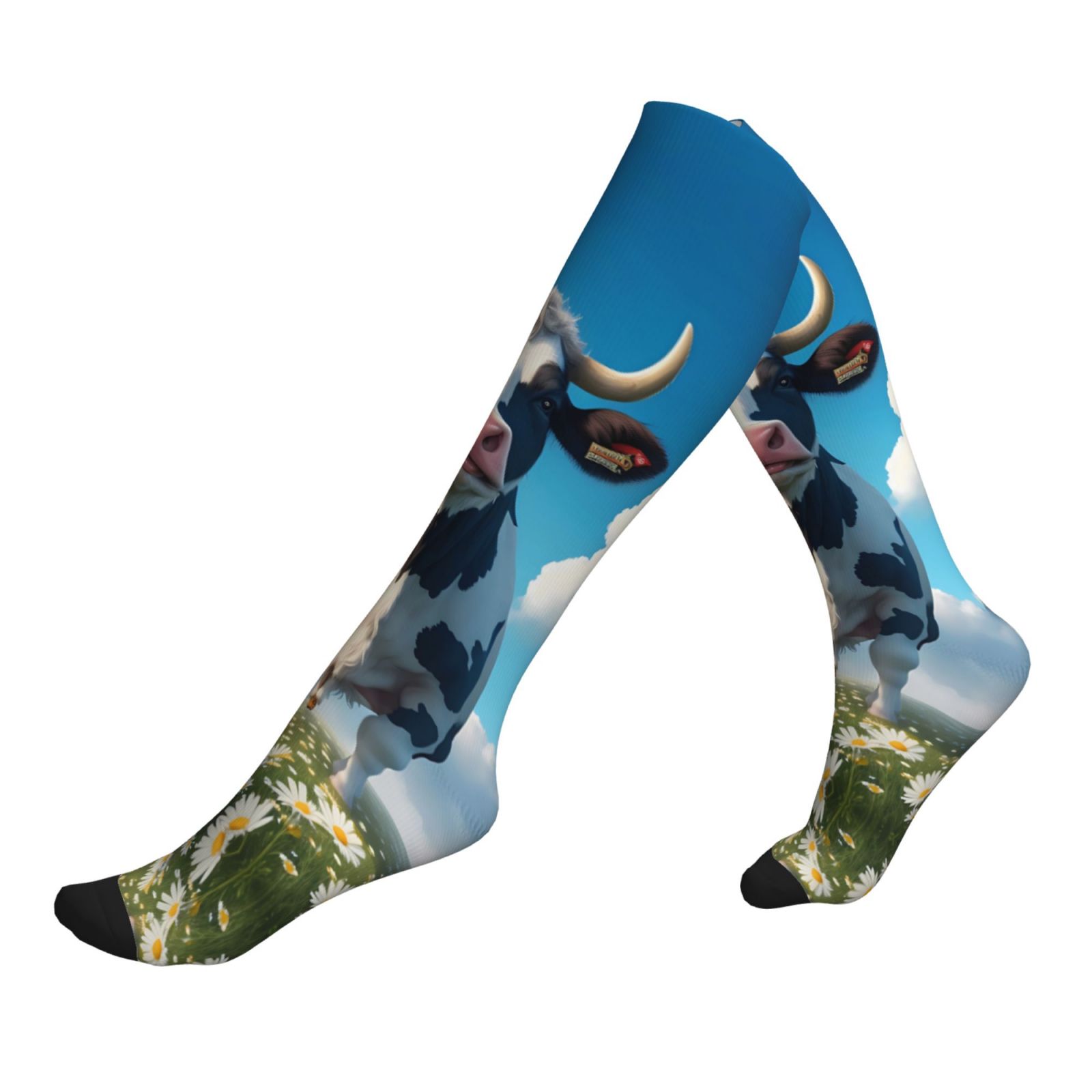 Compression Socks for Women and Men - Cute Daisy Cow A Compression ...