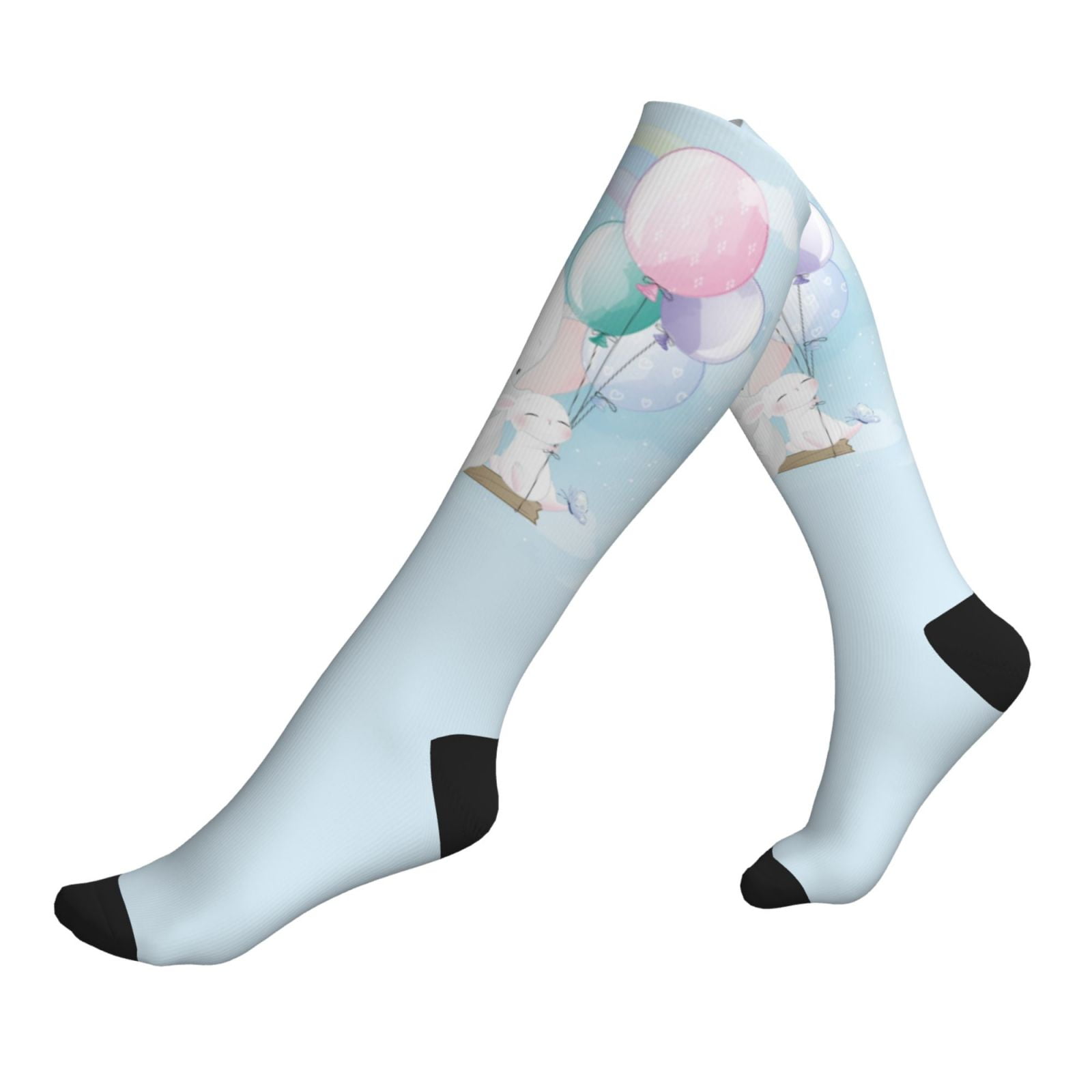 Compression Socks for Women and Men - Cute Elephant Bunny Flying With ...