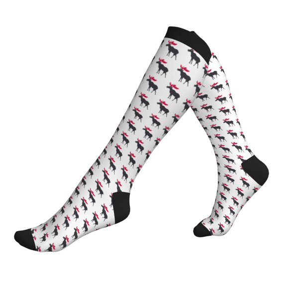 Compression Socks for Women and Men - Elk Moose cartoon cute Compression Socks Circulation for Workout