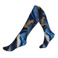 thumbnail image 1 of Compression Socks for Women and Men - Navy Blue Marble Compression Socks Circulation for Workout, 1 of 8