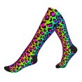 thumbnail image 1 of Compression Socks for Women and Men - Rainbow leopard bright Compression Socks Circulation for Workout, 1 of 8