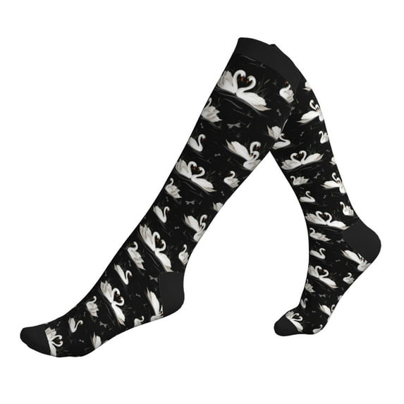 Compression Socks for Women and Men - Swan And Dragonflies Compression Socks Circulation for Workout
