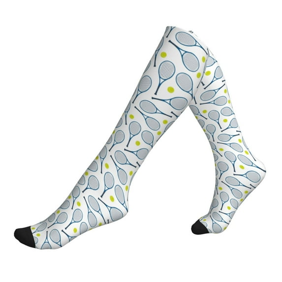Compression Socks for Women and Men - Tennis Rackets And Balls Compression Socks Circulation for Workout