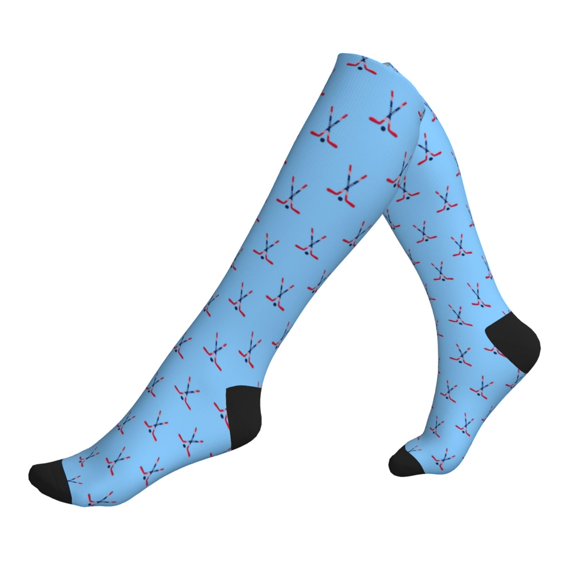Compression Socks for Women and Men - ice hockey sticks USA flag blue Compression Socks Circulation for Workout