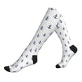 thumbnail image 1 of Compression Socks for Women and Men - navyblue anchor white cute Compression Socks Circulation for Workout, 1 of 8