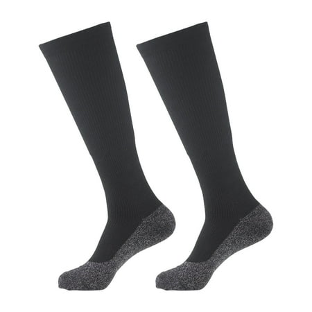 Compression Socks with Aluminized Fibers to Aid Warmth and Circulation - 1 pair in Black; Size Small/Medium