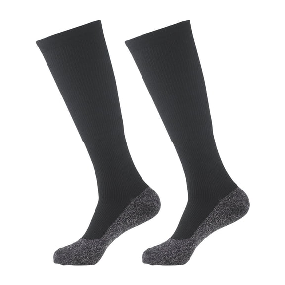 Compression Socks with Aluminized Fibers to Aid Warmth and Circulation - 1 pair in Black; Size Small/Medium