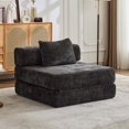 thumbnail image 1 of Compression Sofa,Convertible Floor Sofa Bed with Fixed-Shape Frame,Single Seater Boneless Modular Sectional Sofa,No Assembly Required,Chenille fabric,for Living Room Bedroom,Beige   WL RR, 1 of 10