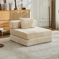 thumbnail image 1 of Compression Sofa,Convertible Floor Sofa Bed with Fixed-Shape Frame,Single Seater Boneless Modular Sectional Sofa,No Assembly Required,Chenille fabric,for Living Room Bedroom,Beige, 1 of 9