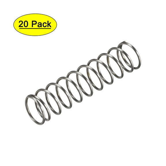 Compression Spring,10mm OD,0.8mm Wire Size,20mm Compressed Length,40mm Free Length,30N Load Capacity,20pcs