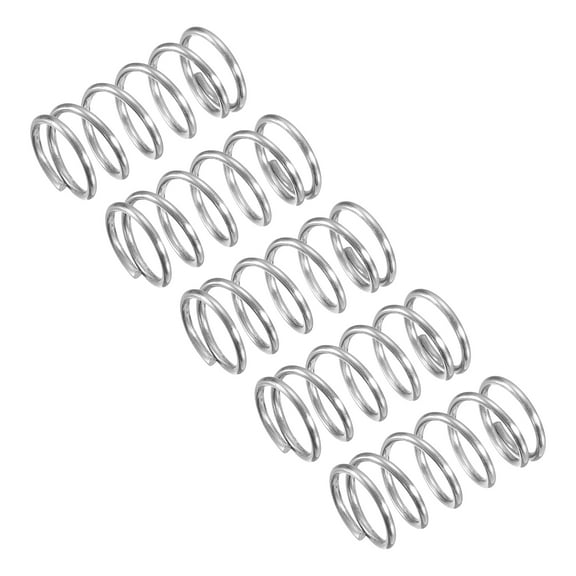 Compression Spring, 5 Pack 304 Stainless Steel, 10mm OD, 1mm Wire, 20mm Length