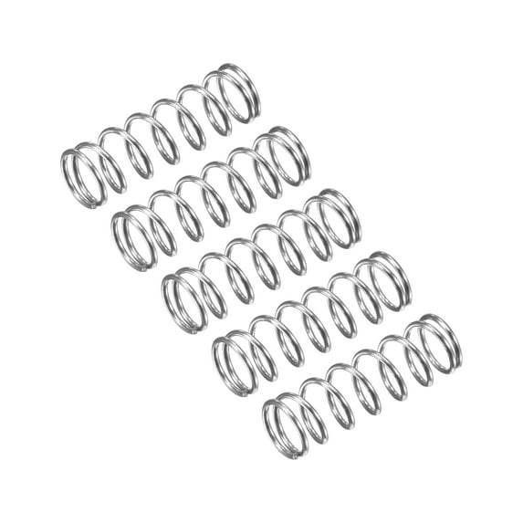 Compression Spring, 5 Pack 304 Stainless Steel, 5mm OD, 0.5mm Wire, 15mm Length