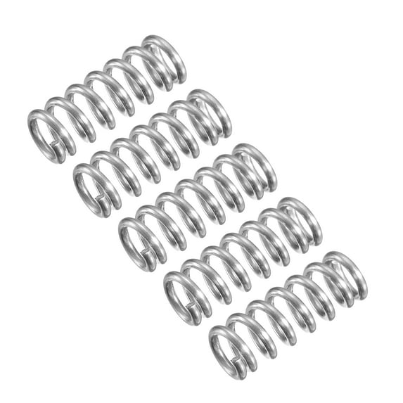 Compression Spring, 5 Pack 304 Stainless Steel, 6mm OD, 1mm Wire, 20mm Length