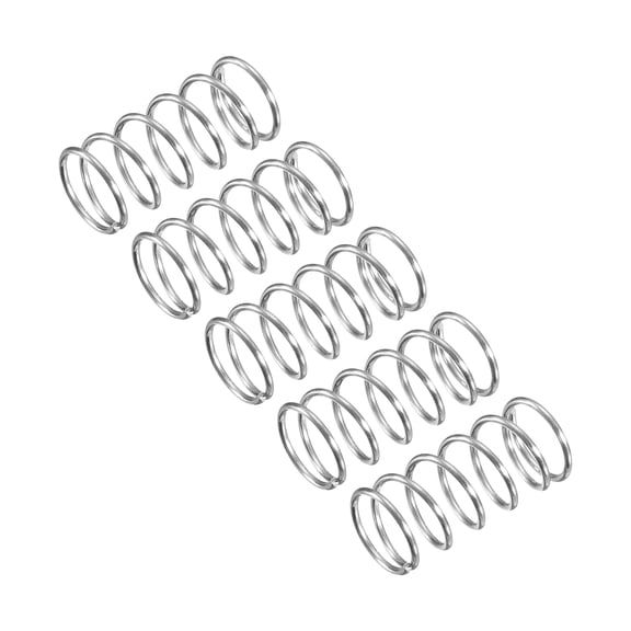 Compression Spring, 5 Pack 304 Stainless Steel, 7mm OD, 0.5mm Wire, 15mm Length