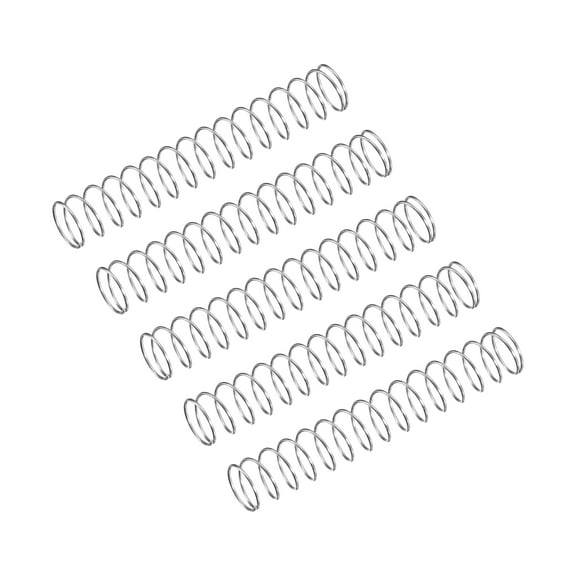 Compression Spring, 5 Pack 304 Stainless Steel, 8mm OD, 0.5mm Wire, 50mm Length