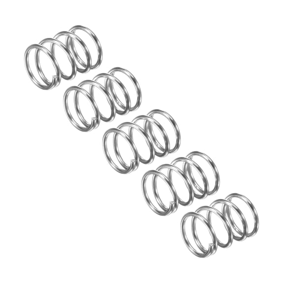 Compression Spring, 5 Pack 304 Stainless Steel, 8mm OD, 0.8mm Wire, 10mm Length