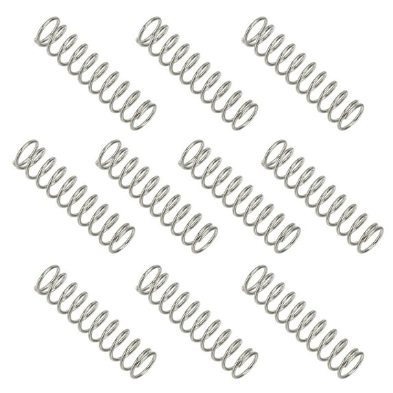 Compression Spring 6 mm OD 0.6 mm Wire 25 mm Free Length Extension Spring for DIY Projects (Silver Tone, Pack of 10)