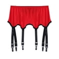 thumbnail image 1 of Compression Stockings For Women Red Socks Lace Garter With 6 Straps Metal Clip Suspender For Thigh High Fashion, 1 of 6