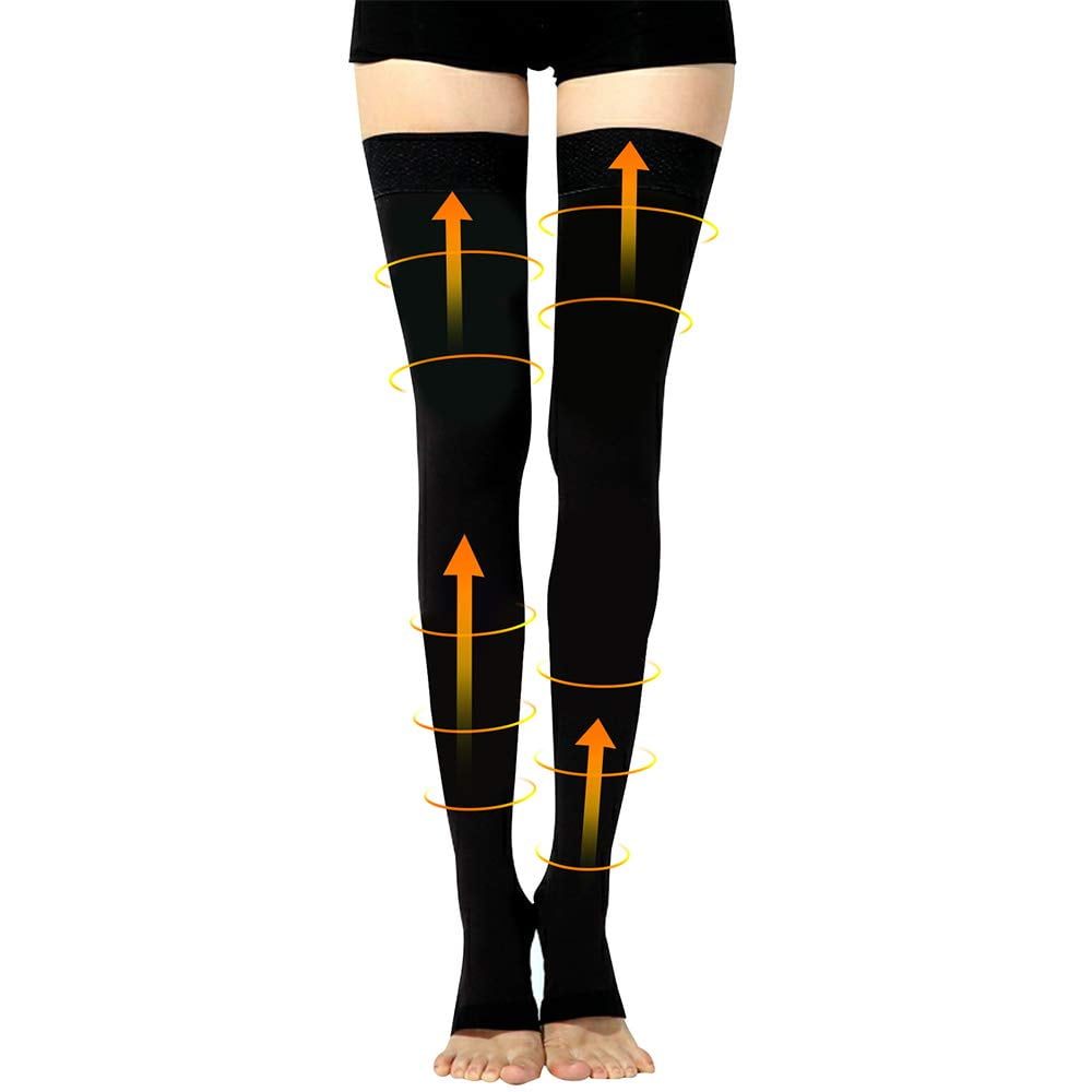 Compression Stockings Thigh High for Women Men 2030 mmhg Graduated Compression Socks Open Toe