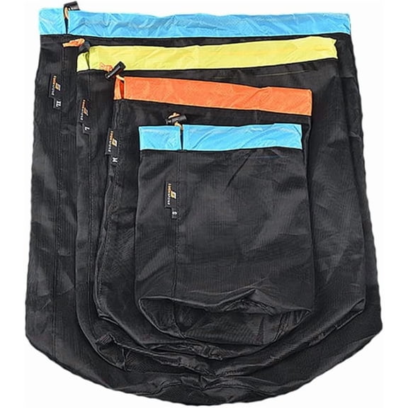 Compression Stuff Sack Bag Mesh Drawstring Storage Lightweight Bag for Outdoor Camping Hiking 4PCS