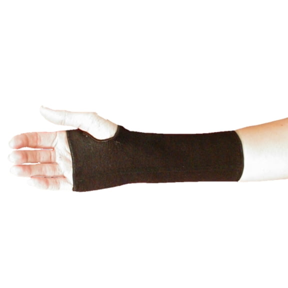 Compression Support Wrist and Hand Brace, 4-Way Stretch with Thumb Hole (Small, Black)