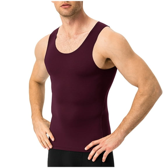 Compression Tank Top Men Qiggri Men's Solid Color Fashionable Leisure Fitness Sports Slim Tank