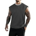 thumbnail image 1 of Compression Tank Top Men Qiggri Men's Summer Sports Sleeveless Round-Neck Solid Shirt Trendy T-Shirt, 1 of 7