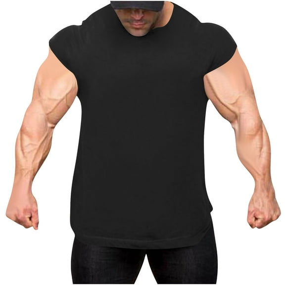 Compression Tank Top Men Qiggri Men's Vintage Solid Color Casual Fitness Sport Permeability Round Neck Tank